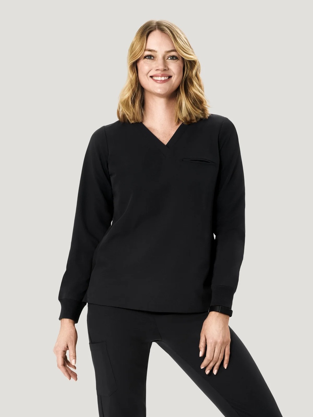 Mandala one pocket V-Neck Long Sleeve Scrub Top